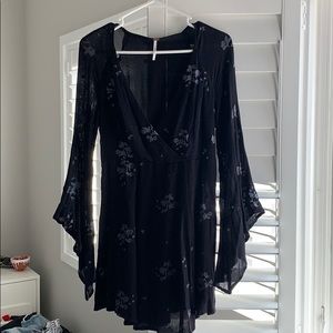 Free People black long sleeve dress